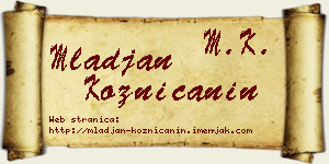 Mlađan Kozničanin vizit kartica